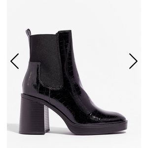 Nasty Gal Croc Black Booties